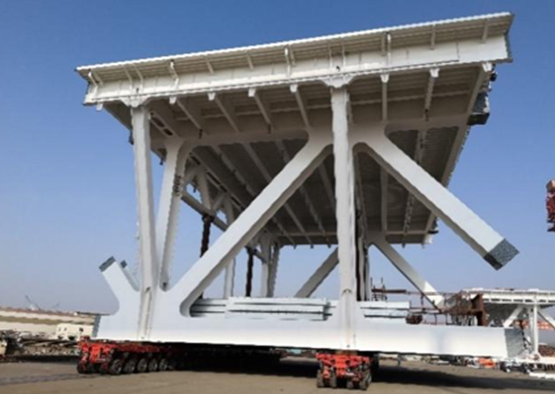 五峰山公铁两用桥梁段滚装移运项目