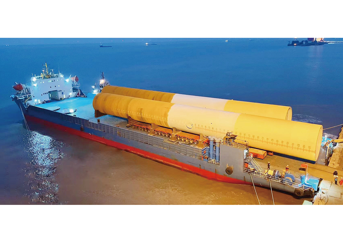 山东渤中1500吨管桩滚装移运项目