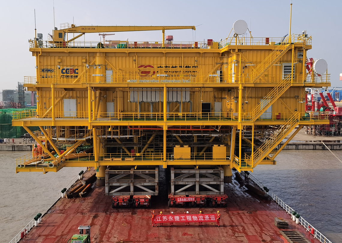 国电投滨海南H3海上升压站滚装移运项目